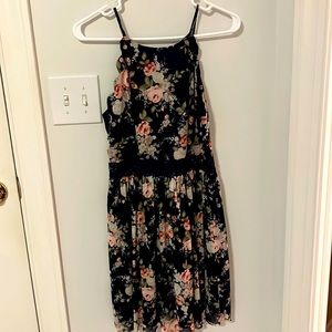 high neck floral dress